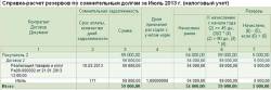 Вид справки-расчёта за июль